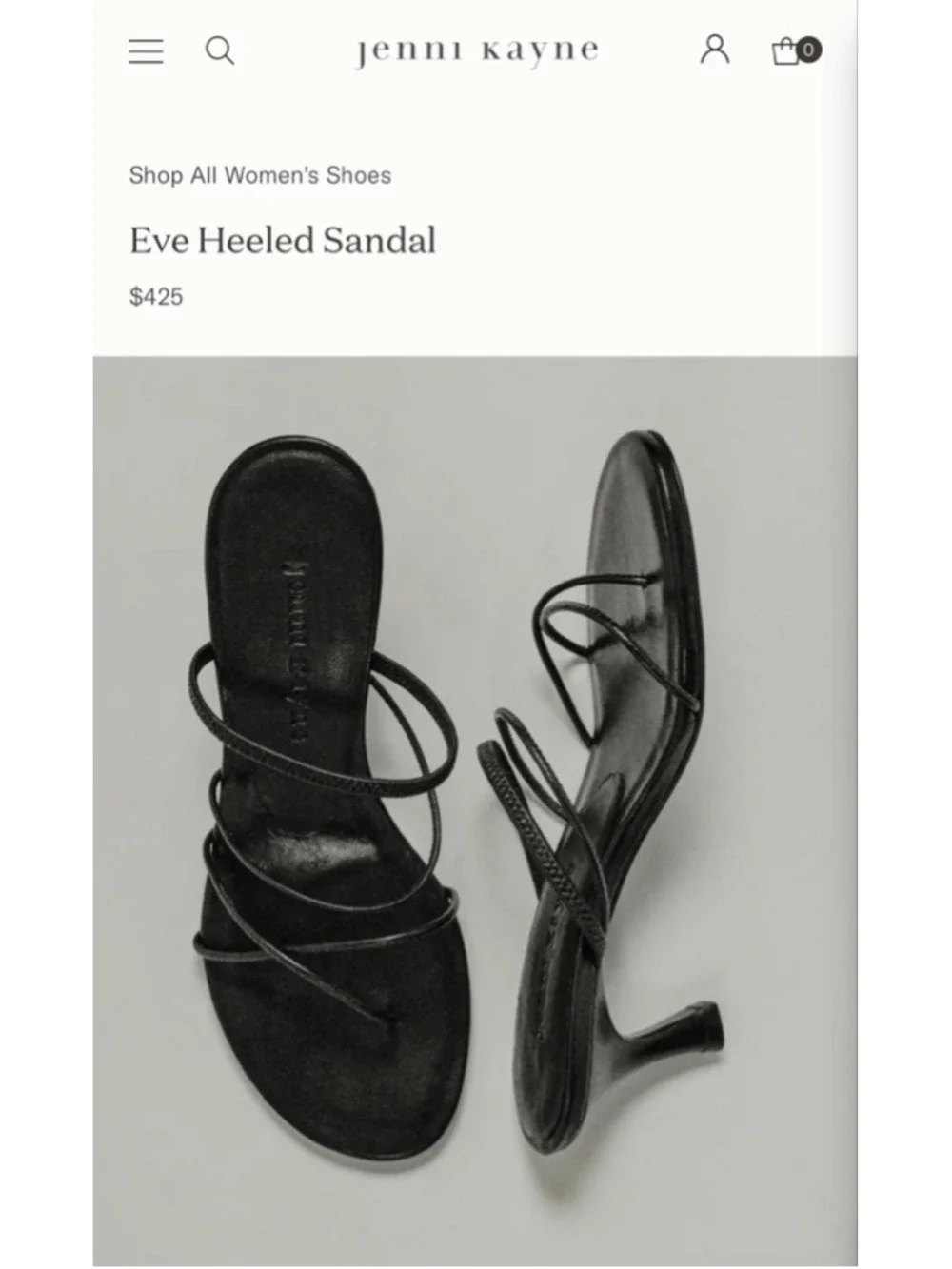 New Jenni Kayne Black Eve Heeled Strappy Sandals 39/9 $425